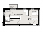 Erstbezug! Hochwertige 2-Zimmer-Wohnung mit Balkon in ruhiger Lage - Grundriss